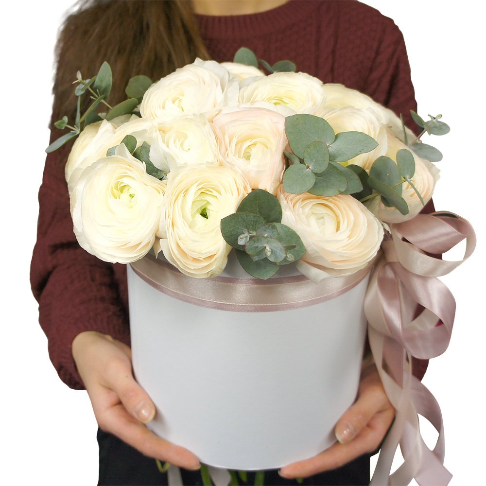 цветы в шляпной коробке 5 - купить букет с доставкой по Тамбову