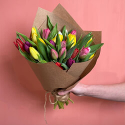 Букет «25 разноцветных тюльпанов микс» Букет «25 разноцветных тюльпанов микс»