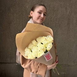 Букет «Розы дешево, 15 шт. Цвет: белый» Букет «Розы дешево, 15 шт. Цвет: белый»