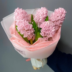 Авторский букет «Неразлучники» с розовым гиацинтом Авторский букет «Неразлучники» с розовым гиацинтом